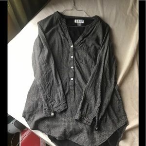 Black and White Button Down Blouse